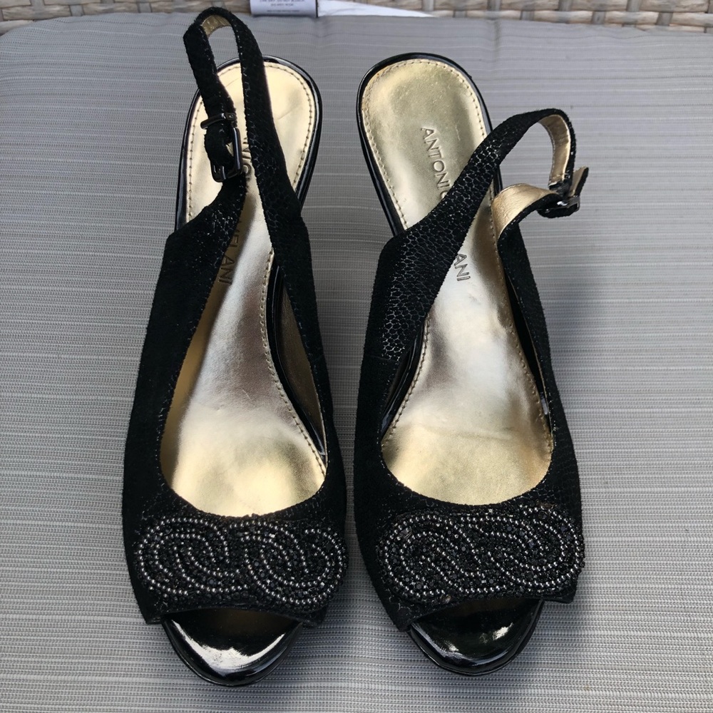 Antonio Melani Black Evening Heels - Picture 2 of 5
